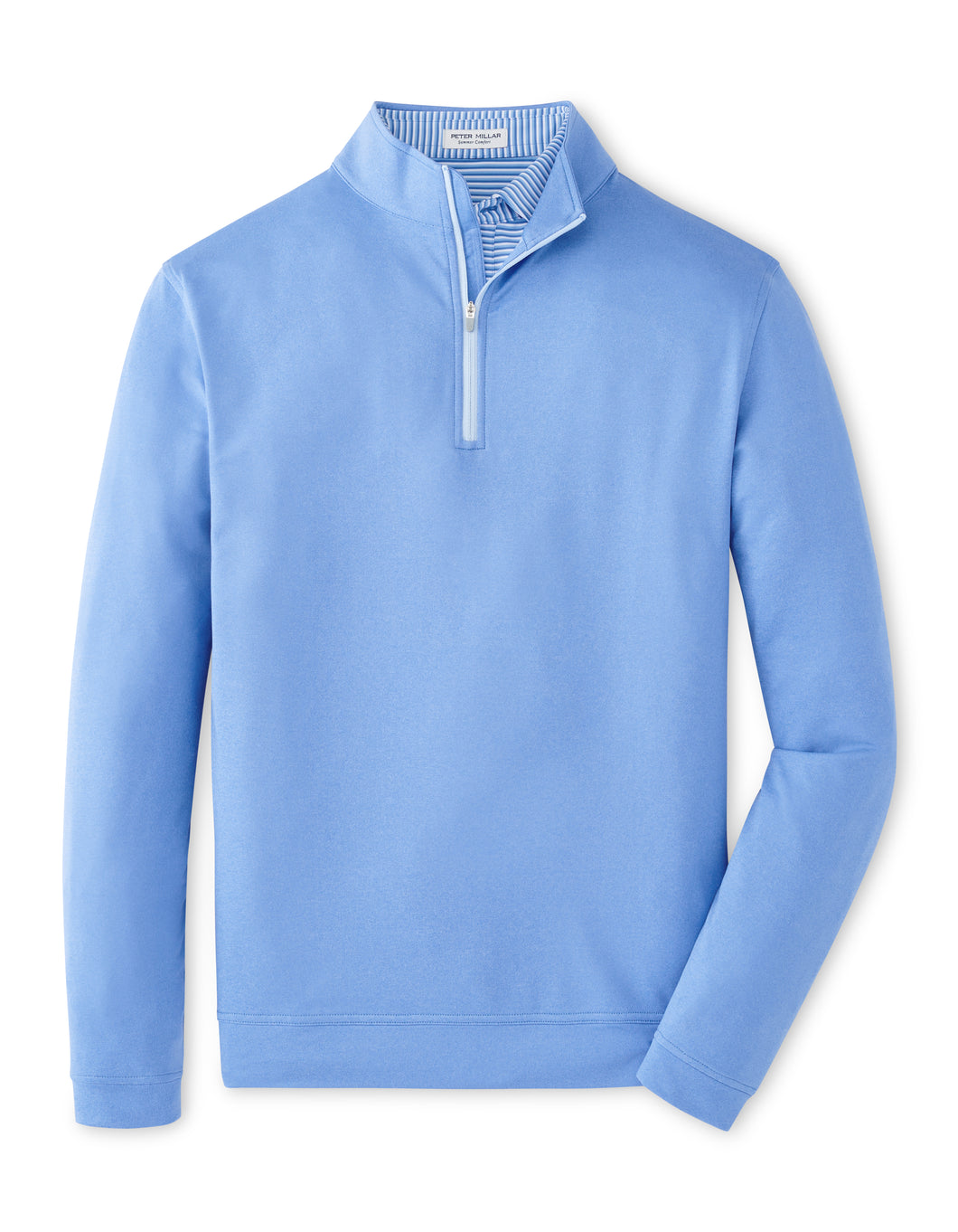 Peter Millar Perth Melange Performance Quarter-Zip in Blue Sea