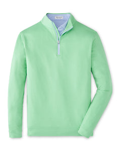 Peter Millar Perth Melange Performance Quarter-Zip in Pear Tart