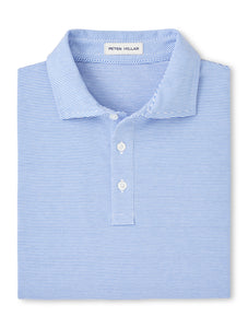 Peter Millar Carpenter Stripe Crown Comfort Polo in Blue Poppy