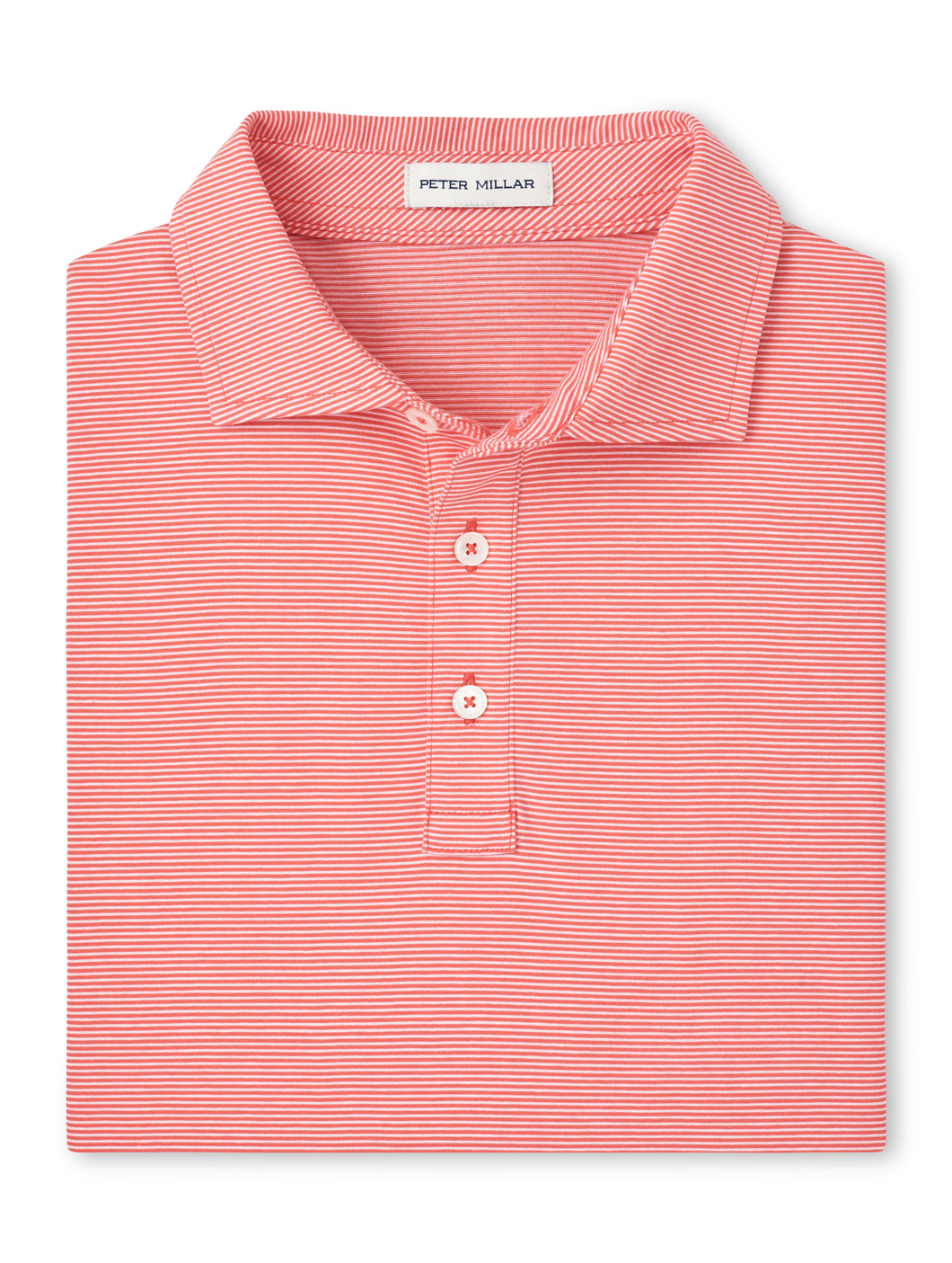 Peter Millar Carpenter Stripe Crown Comfort Polo in Geranium