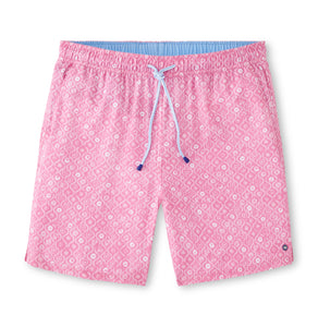 Peter Millar Golden Hour Swim Trunk in Pink Caliente