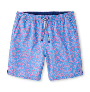 Peter Millar Crab Walk Swim Trunk in Blue Sea