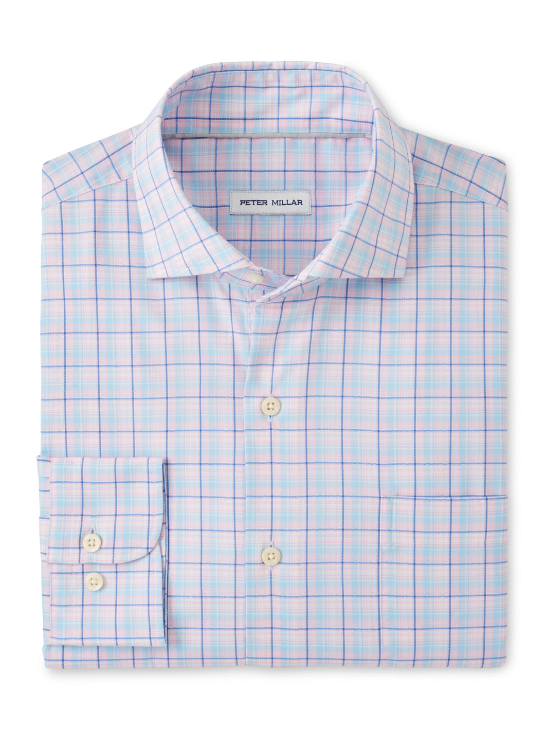 Peter Millar Huron Crown-Lite Cotton-Stretch Sport Shirt in Palmer Pink