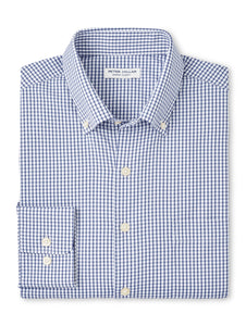 Peter Millar Derwent Performance Twill Sport Shirt in Sport Navy