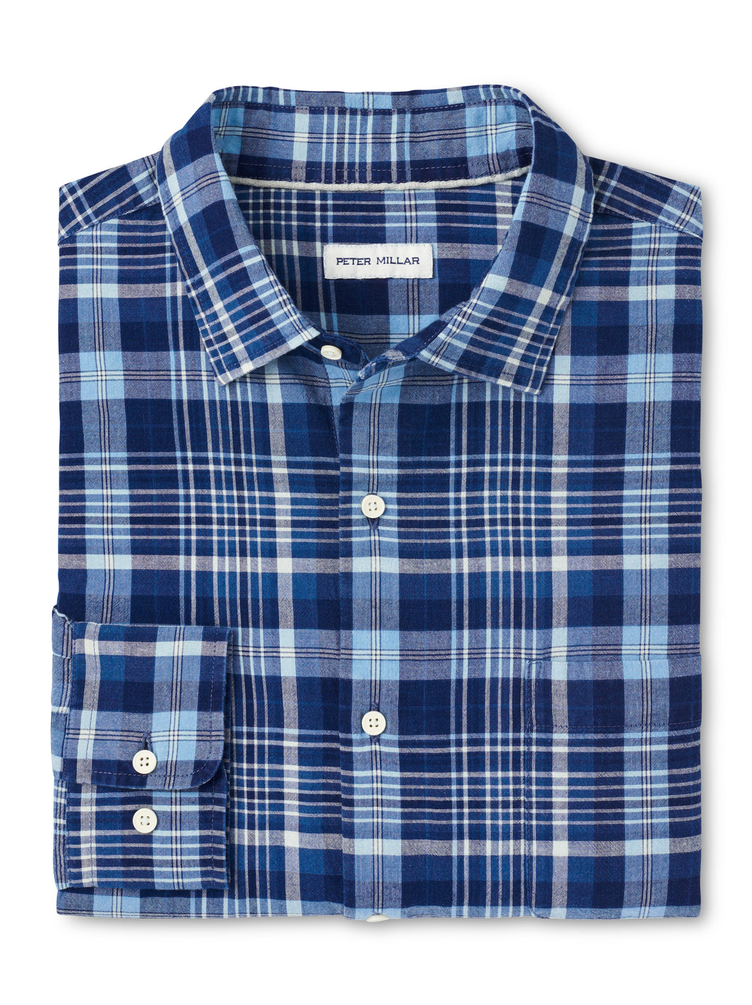 Peter Millar Malawi Cotton Sport Shirt in Indigo