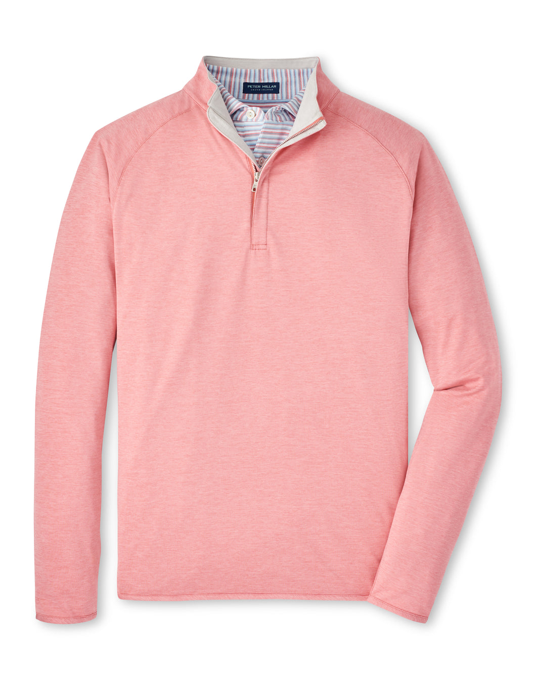 Peter Millar Stealth Performance Quarter-Zip in Pink Crepe