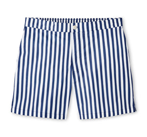 Peter Millar Awning Stripe Swim Trunk in Ocean Blue