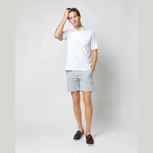 Load image into Gallery viewer, Sid Mashburn Zip-Front Mid-Length Swim Short in Blue/White Seersucker
