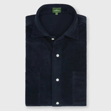 Load image into Gallery viewer, Sid Mashburn Short Sleeved Terry Button Down in Navy
