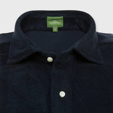 Load image into Gallery viewer, Sid Mashburn Short Sleeved Terry Button Down in Navy

