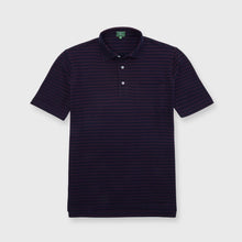 Load image into Gallery viewer, Sid Mashburn Polo in Merlot-Navy Stripe Oxford Pique

