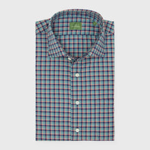 Load image into Gallery viewer, Sid Mashburn Spread Collar Sport Shirt in Sage Plaid Poplin
