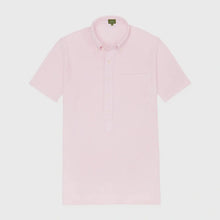 Load image into Gallery viewer, Sid Mashburn Short Sleeved Knit Button-Down Popover in Pink Oxford
