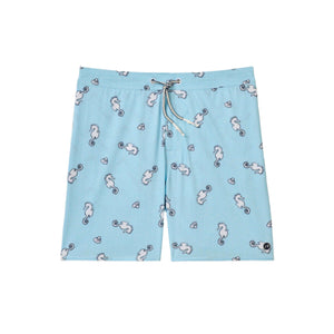 Johnnie-O 7" Elastic Surf Shorts in Gulf Under the Sea