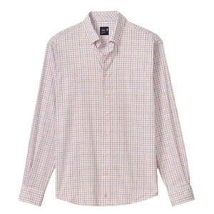 Johnnie-O Paddock Performance Button Up Shirt in Porto Pink