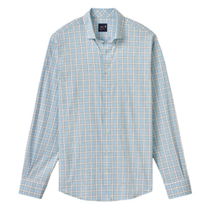 Johnnie-O Burleigh Performance Button Up Shirt in Malibu