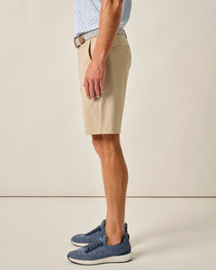 Johnnie-O Stretch-Knit Pull-On Short in Khaki