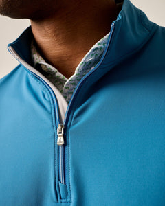 Johnnie-O Motion Performance Quarter-Zip in Barrels Blue