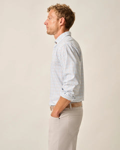 Johnnie-O Paddock Performance Button Up Shirt in Malibu