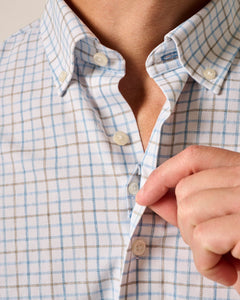 Johnnie-O Paddock Performance Button Up Shirt in Malibu