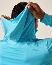 Load image into Gallery viewer, Johnnie-O Hybrid Performance Quarter-Zip Hoodie in Majorca and Tarpon

