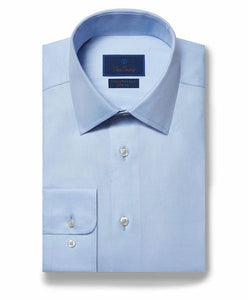 David Donahue Trim Fit Non-Iron Dress Shirt in Blue