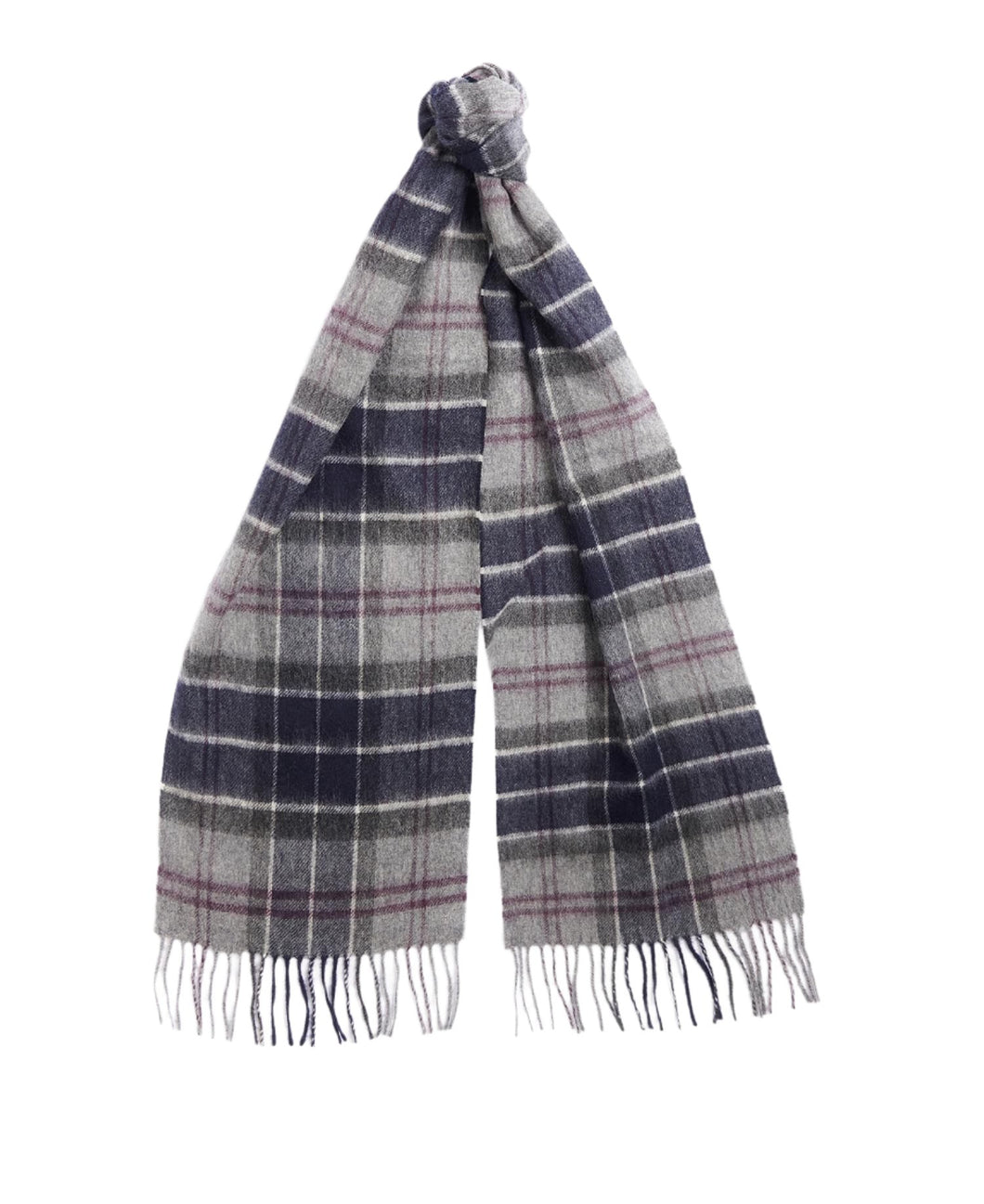 Barbour Merino Cashmere Tartan Scarf in Black Slate