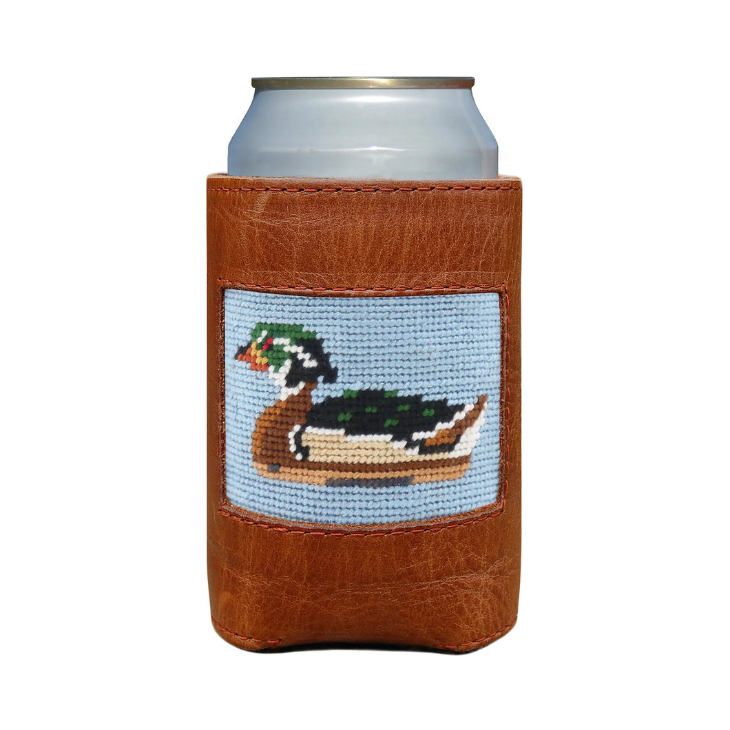 Smathers & Branson Wood Duck Decoy Can Cooler in Antique Blue