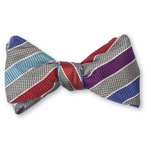 R. Hanauer Eaton Stripes Bow Tie in Grey