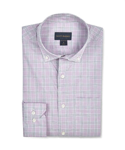 Scott Barber Organic Cotton Plaid Sport Shirt in Lilac
