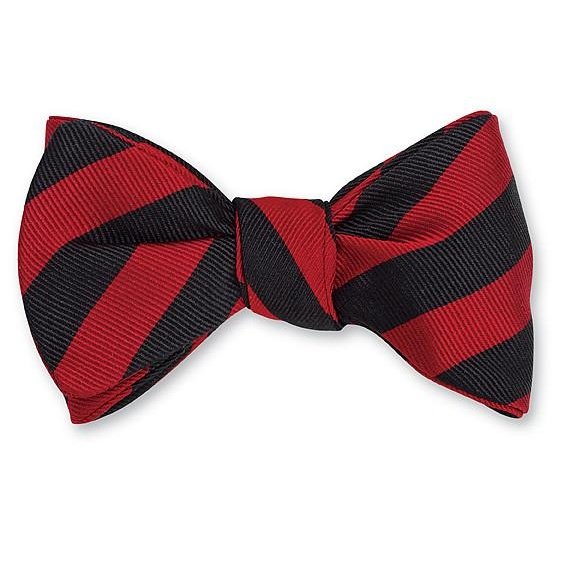 R. Hanauer Bar Stripes Bow Tie in Red-Black