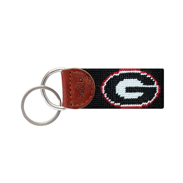 Smathers & Branson Georgia Needlepoint Key Fob in Black