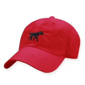 Smathers & Branson Black Lab Needlepoint Performance Hat in Sunday Red