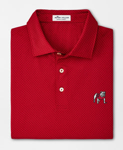 Peter Millar Georgia Standing Bulldog Dolly Performance Jersey Polo in Red3
