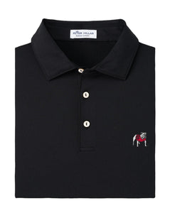 Peter Millar Georgia Standing Bulldog Performance Polo in Black