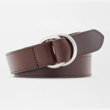 Load image into Gallery viewer, Peter Millar Vintage Leather O-Ring Belt in Chocolate
