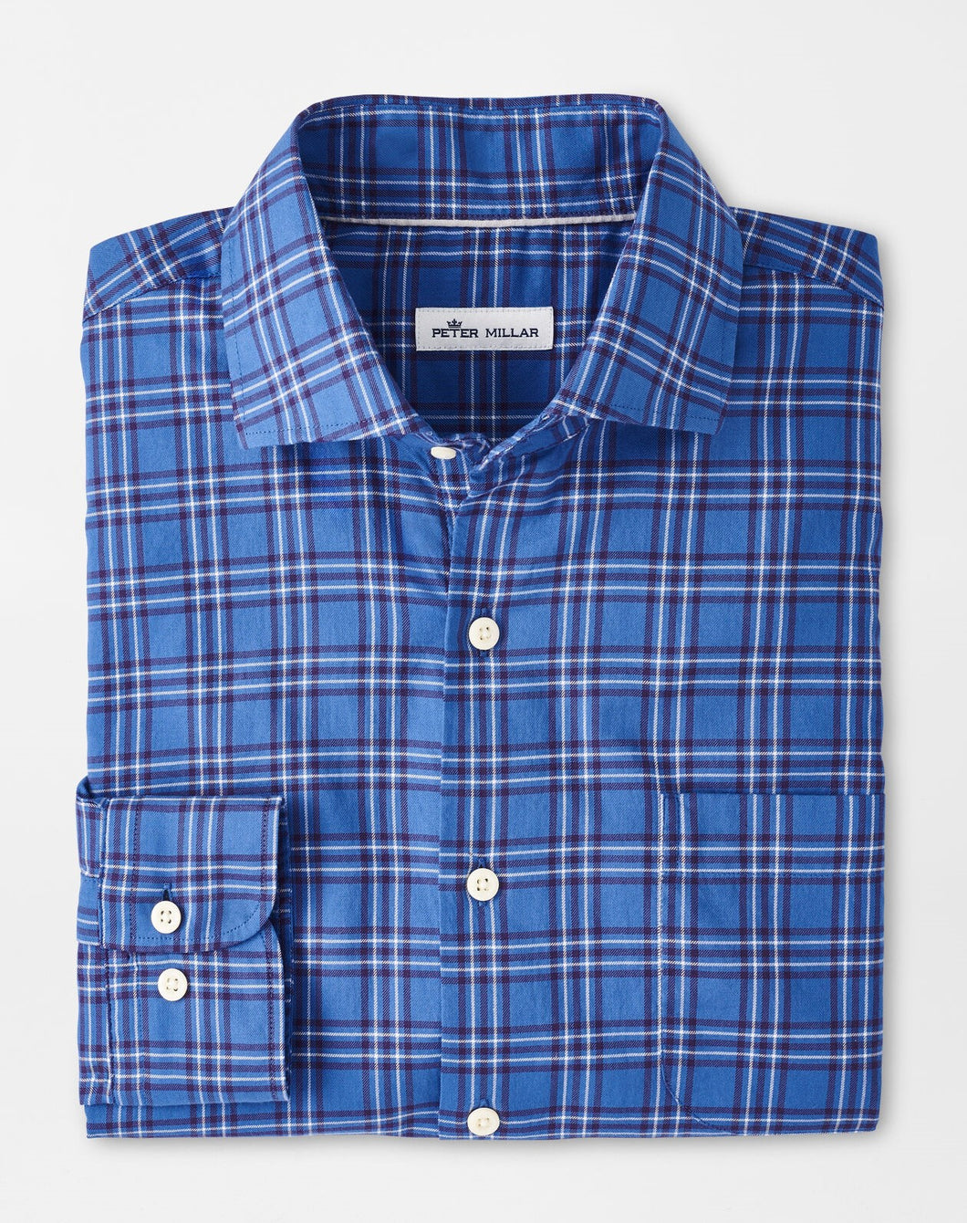 Peter Millar Ward Cotton Sport Shirt in Nordic Blue