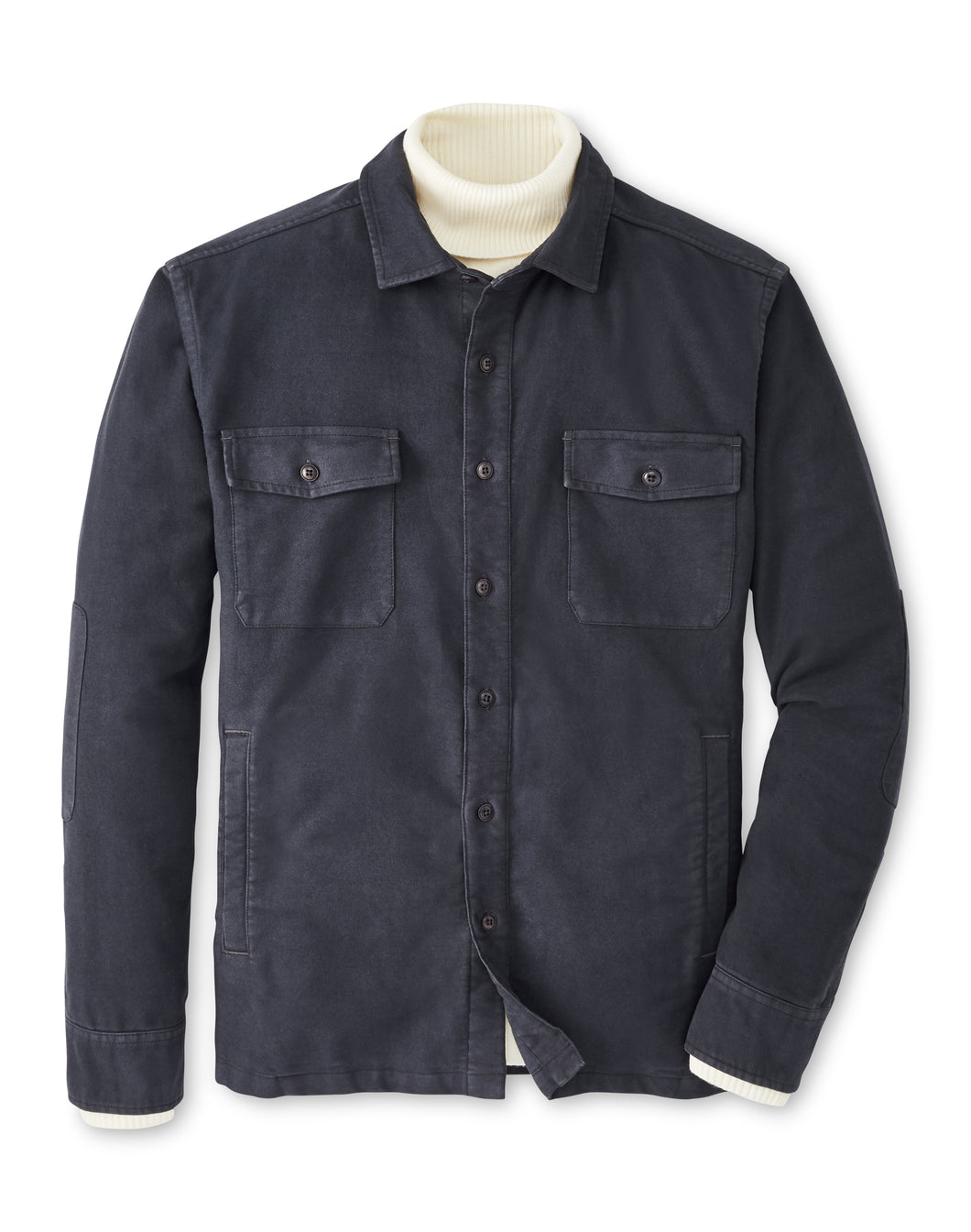 Peter Millar Apres-Ski Garment Dyed Moleskin Shirt Jacket in Washed Black