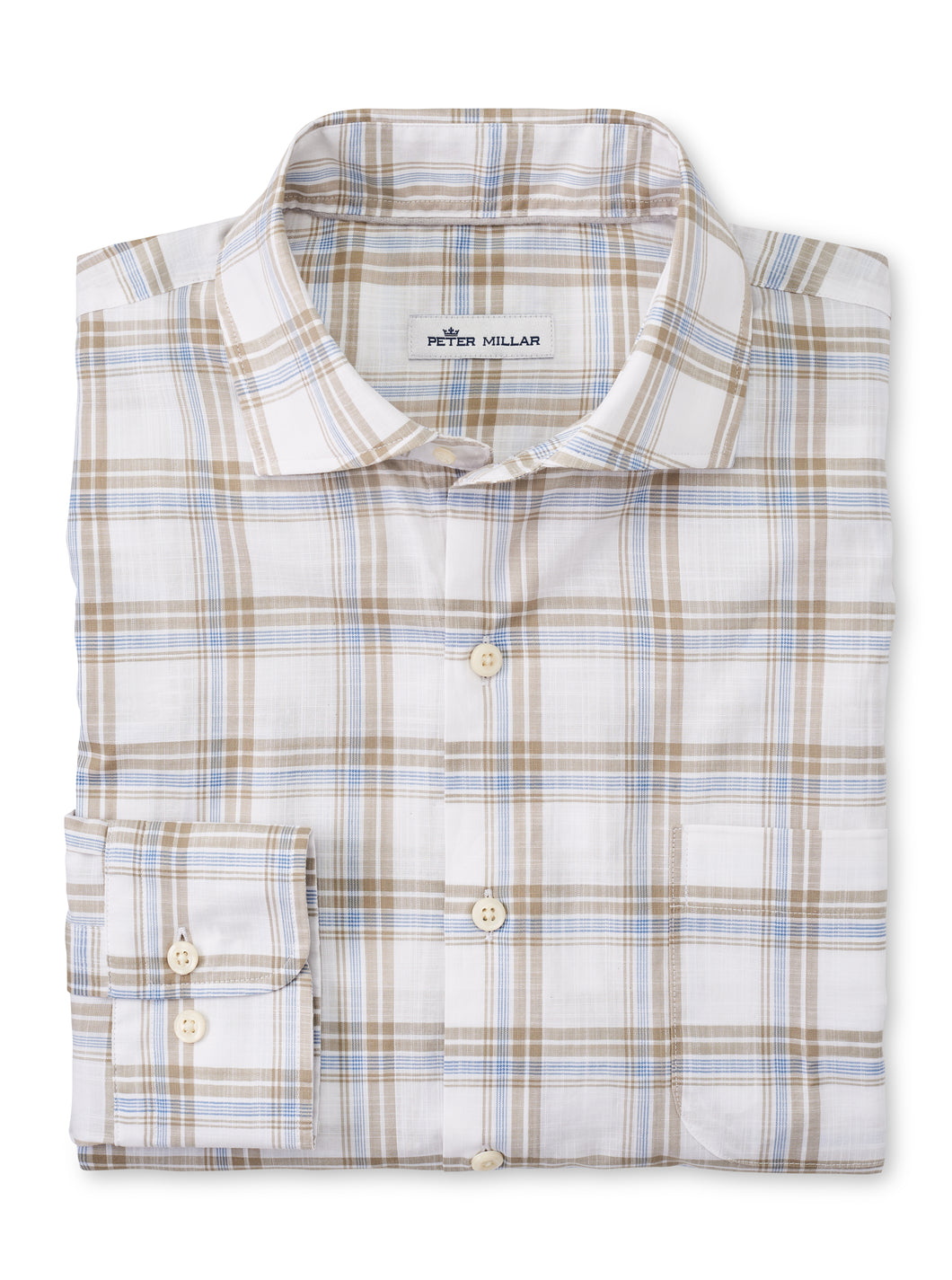 Peter Millar Rowan Crown Vintage Cotton-Stretch Sport Shirt in Sage