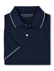Peter Millar Volley Performance Pique Polo in Navy