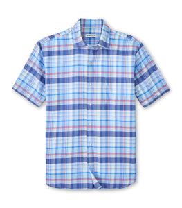 Peter Millar Casa Marina Cotton Sport Shirt in Atlantic Blue