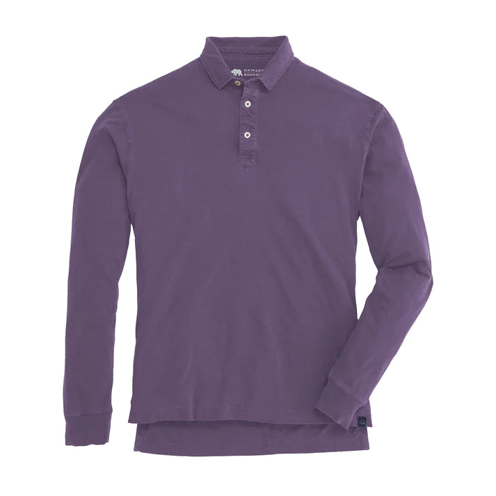 Onward Reserve Perry Long Sleeve Polo in Loganberry