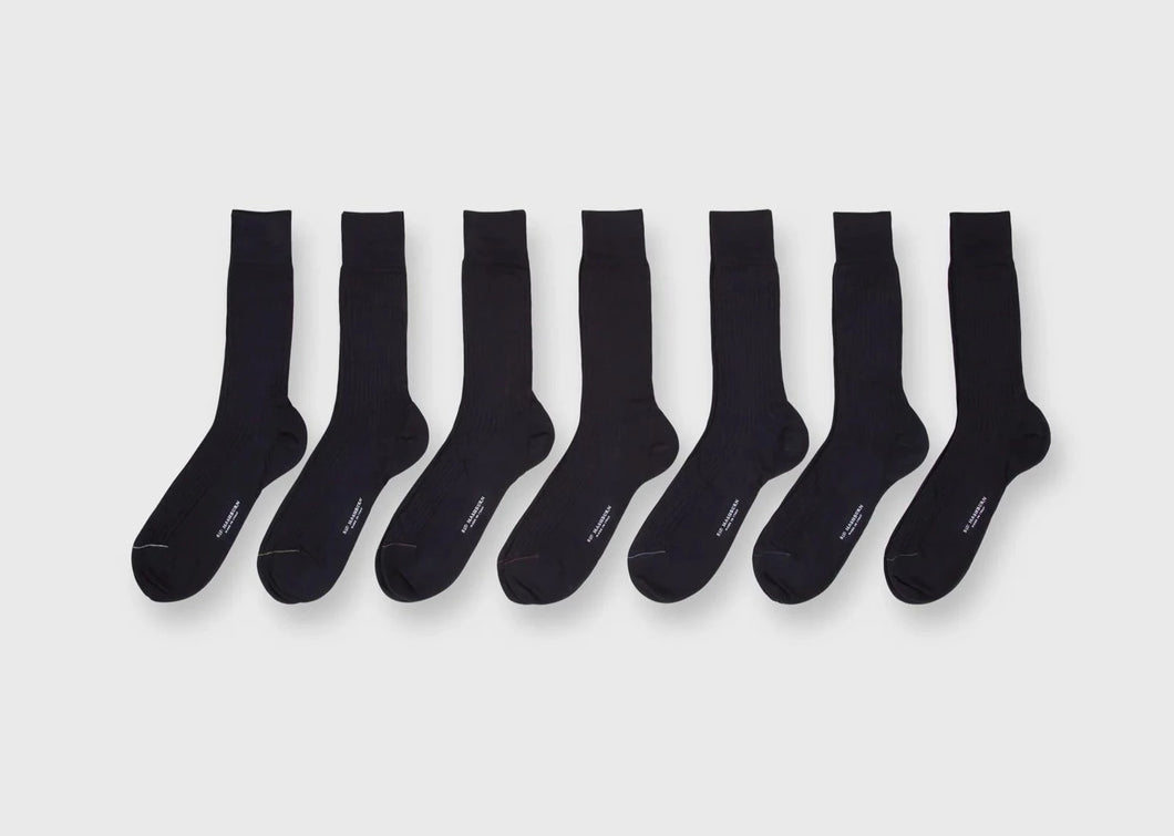 Sid Mashburn 7-Day Sock Set, Trouser length - Navy