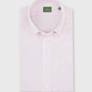 Sid Mashburn Knit Button-Down Popover Shirt in Pale Pink Oxford Pique