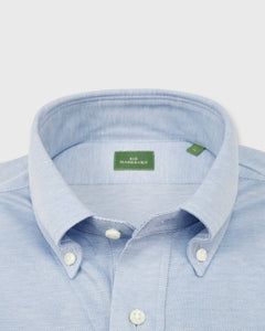 Sid Mashburn Knit Button-Down Popover Shirt in Sky Blue Oxford Pique