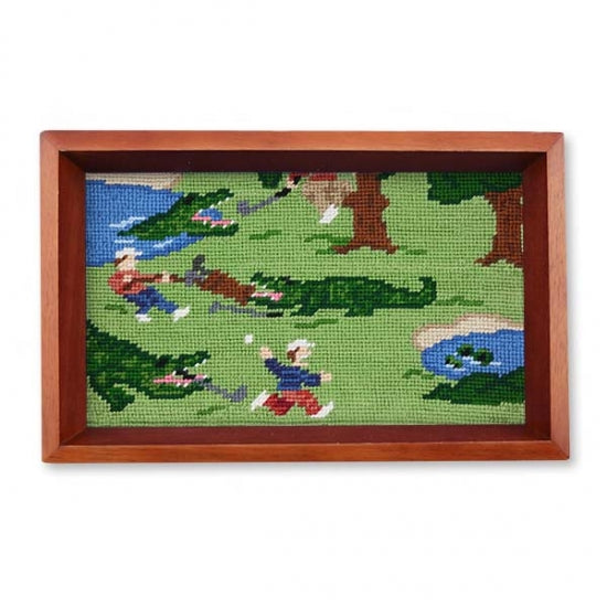 Smathers & Branson Beware of Gators Needlepoint Valet Tray