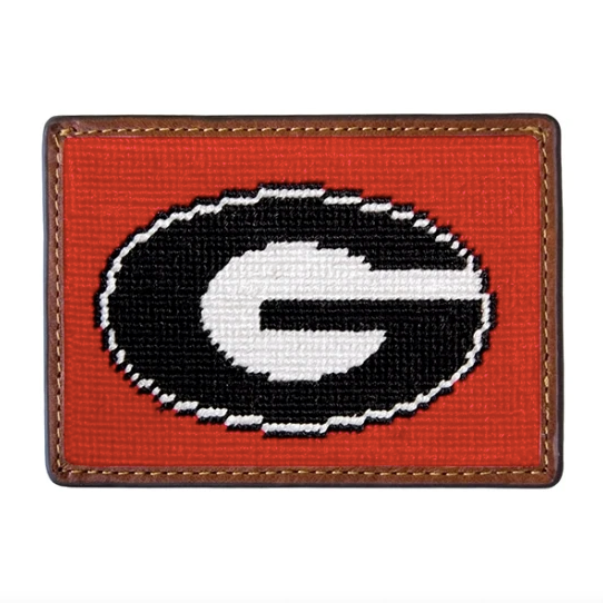 Smathers & Branson Georgia Needlepoint Card Wallet in Red