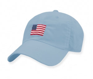 Smathers & Branson American Flag Needlepoint Performance Hat in Sky Blue