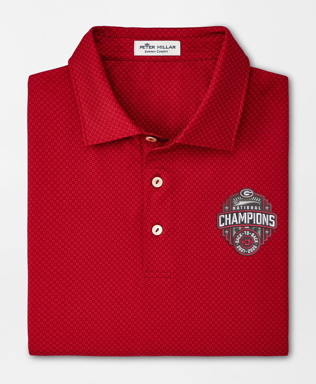 Peter Millar Georgia 2022 Back to Back National Champion Dolly Performance Polo in Red3