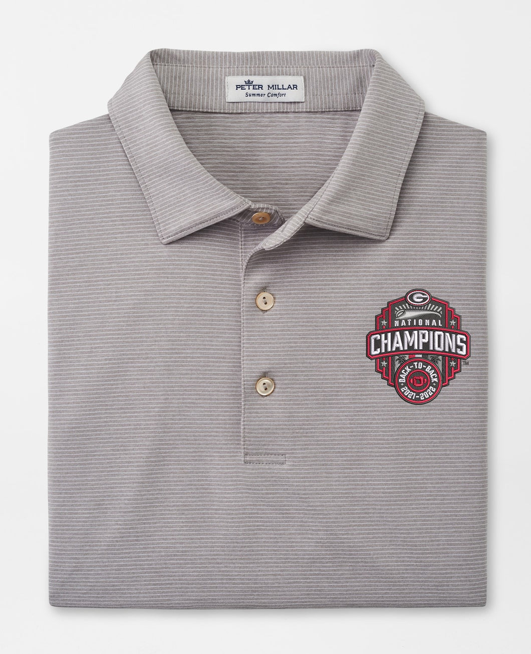 Peter Millar Georgia 2022 Back to Back National Champion Halford Performance Polo in Gale Grey
